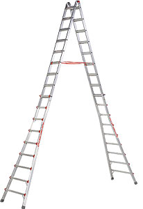Little Giant Ladders, SkyScraper, M21, 11-21 Foot, Stepladder, Aluminum,  Type 1A, 300 lbs Weight Rating, (10121),Gray